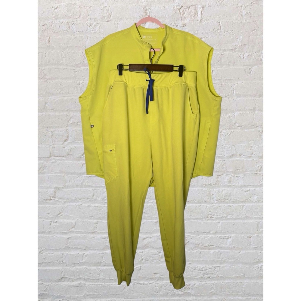 Figs Scrub Set Womens XXL Top XXL Pants Rafaela Zamora Jogger Limeade Medical